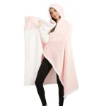 poncho doux rose pastel pour femme