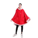 poncho en polaire rouge pour l'hiver