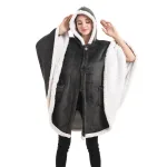 poncho géant en polaire gris