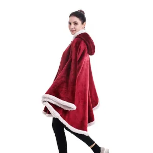 poncho plaid avec poches latérales