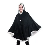 poncho plaid noir pour cocooning