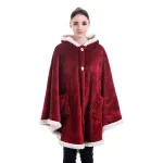 poncho polaire confortable bordeaux