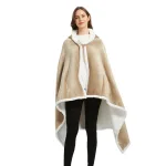 poncho polaire femme beige
