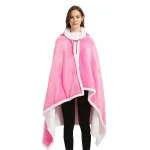 poncho polaire femme fuchsia à capuche