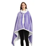 poncho polaire femme violet à capuche