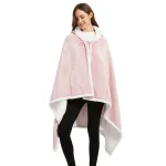 poncho rose à capuche pour femme