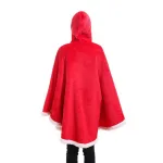 poncho rouge avec capuche et poches