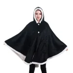 poncho XXL noir avec poches