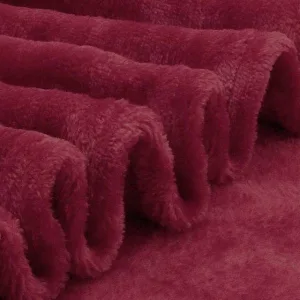 Couverture Plaid Polaire Bordeaux