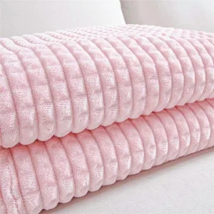 Grand Plaid Polaire Rose Poudré