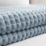 Grand Plaid Polaire Bleu Gris