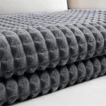 Grand Plaid Polaire Gris Foncé