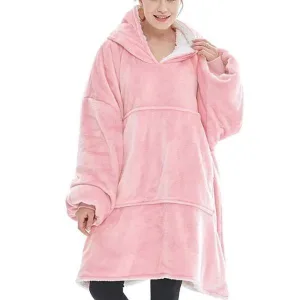 Plaid Sweat à Capuche Rose Poudré
