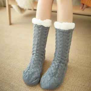 Chausson Chaussette Femme Gris