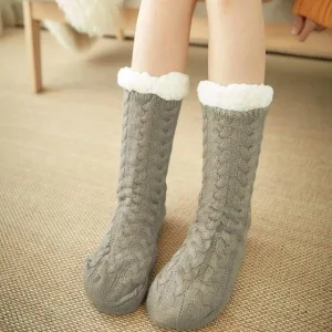 Chausson Chaussette Femme Taupe