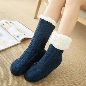 Chausson Chaussette Femme Bleu Marine