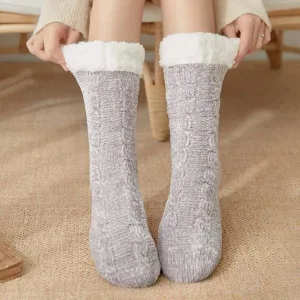 Chausson Chaussette Femme Gris Clair