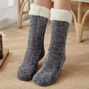 Chausson Chaussette Femme Gris Foncé