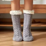 Chausson Chaussette Femme Gris Souris