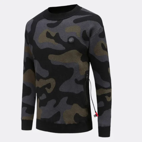 pull chauffant USB imprimé camouflage