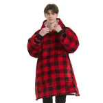 pull plaid polaire avec capuche