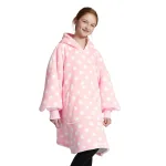 pull plaid polaire enfant capuche rose
