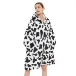 pull plaid polaire vache avec poche centrale