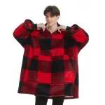 pull polaire écossais avec poche centrale