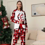 pyjama femme renne bicolore pour les fêtes