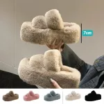 sandale fluffy pour femme plateforme