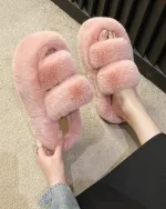 sandale plateforme douce fluffy pour femme