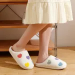 slippers femme cœur coloré