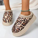 slippers femme léopard à plateforme