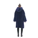 sweat à capuche en polaire bleu