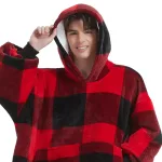 sweat à capuche plaid pour homme
