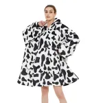 sweat à capuche plaid vache pour femme