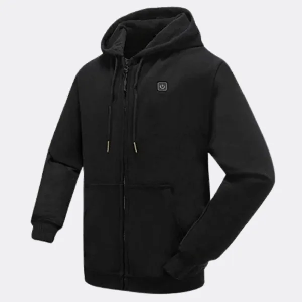 sweat à capuche zippé chauffant