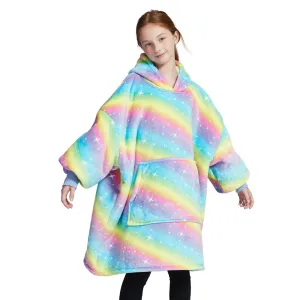 sweat plaid enfant arc en ciel étoilé