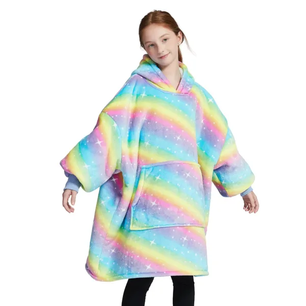 sweat plaid enfant arc en ciel étoilé