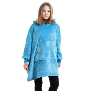 sweat plaid enfant bleu azur