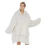 sweat plaid polaire à capuche femme