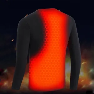 tee-shirt chauffant noir en coton pour homme