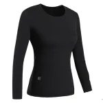tee-shirt chauffant noir pour femme