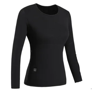 tee-shirt chauffant noir pour femme