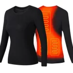 tee-shirt noir pour femme avec chauffage intégré