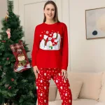 tenue de nuit Noël pour femme Famille Ours Polaire