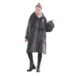 vêtement chaud plaid gris femme