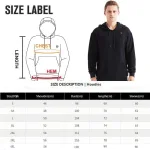 vêtement chauffant à capuche noir pour homme et femme
