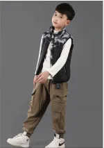 vêtement chauffant enfant camouflage gris