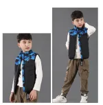 vêtement chauffant enfant motif camouflage bleu